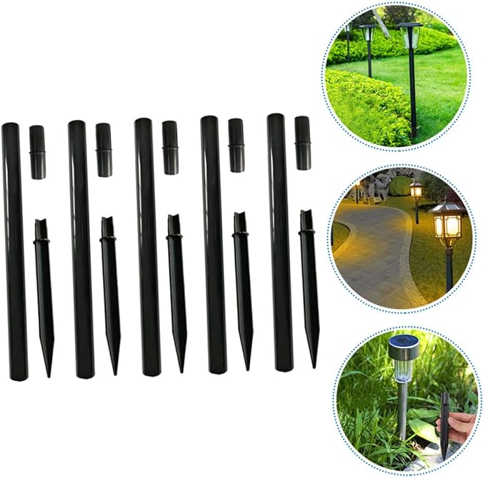 Lawn Light Accessories 15Pcs Solar Torch Light Extension Poles with Ground Stakes and Connector Kit for Outdoor | Lumora
