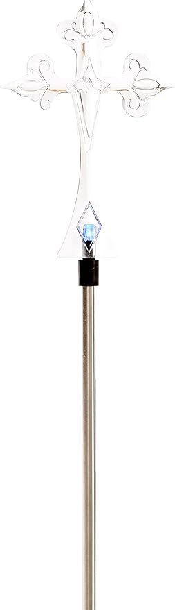 E2187 Cross Solar Light Landscape Garden Stake Light, Medium, 2-Pack