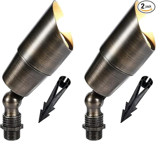 LED Spot Lights Outdoor Landscape Lighting 107 (2 Pack) – Solid Brass Spotlight LED Yard Lights Security Landscape | Lumora