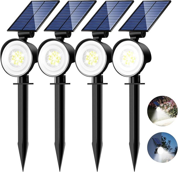 nipify Solar Lights Outdoor Waterproof, Spot Lights- 4 Pack/53 LED/3 Modes Solar Powered Spotlights 2-in-1 Auto | Lumora