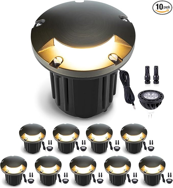 Gardenreet LED Well Lights Low Voltage - Brass In-Ground Ip65 Weatherproof 12V Lighting - Outdoor Path Light | Lumora