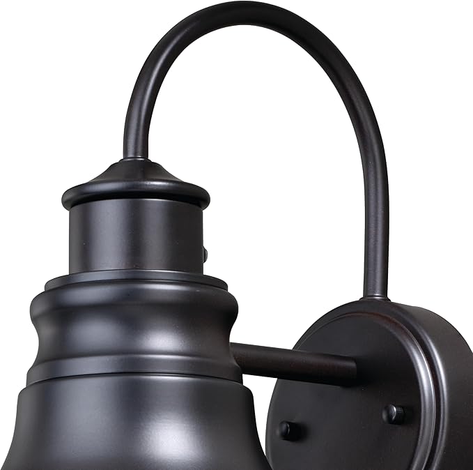 VAXCEL Delano 13 in. H 1-Light Oil Burnished Bronze and Light Gold Dusk to Dawn Sensor Farmhouse Outdoor Wall | Lumora