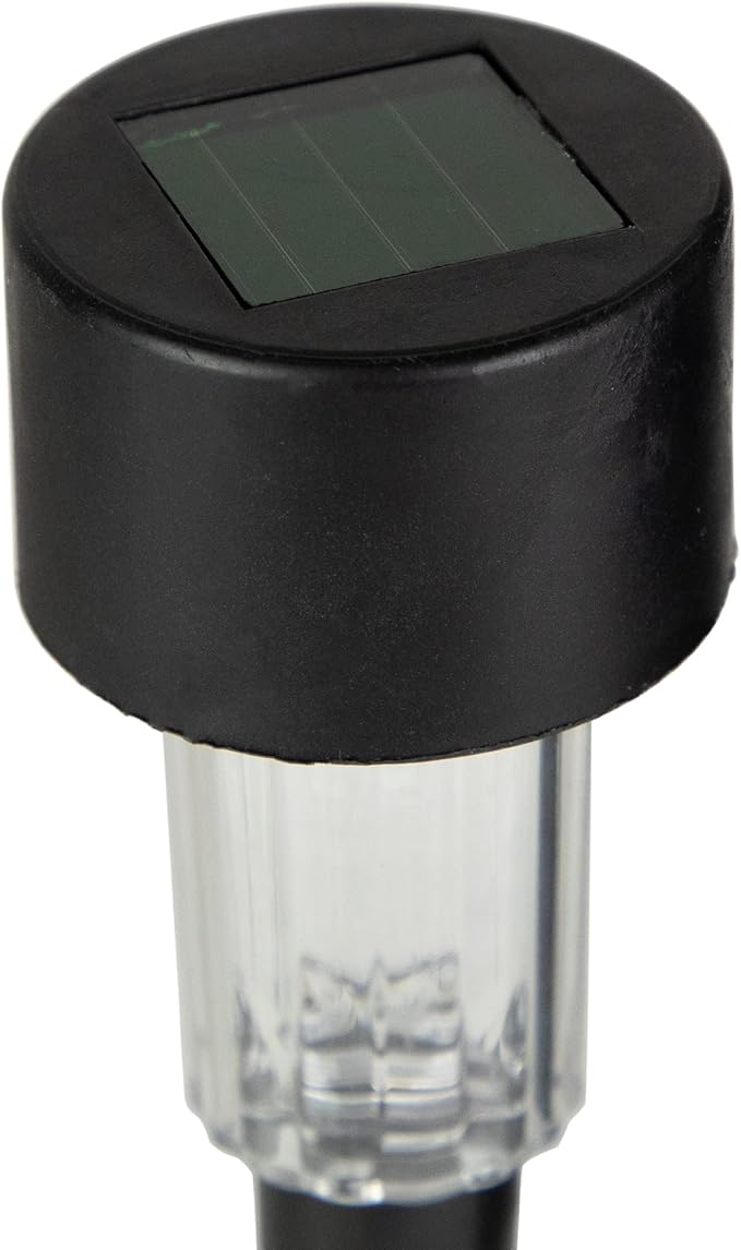 Northlight Set of 10 Black Solar Powered LED Pathway Markers, 12.25"