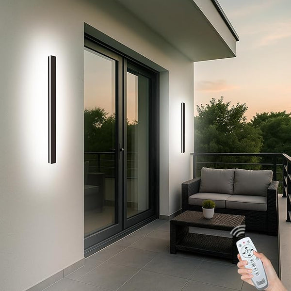 39 Inch Modern Outdoor Wall Lights, 3CCT Dimmable Outdoor Wall Sconce with Remote Control, IP65 Waterproof LED Long | Lumora