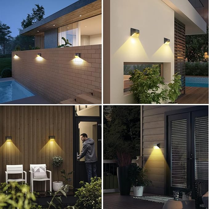 Solar Fence Lights -Deck & Step & Stair Lights - Warm White/Daylight/Cool White Options for Yard Garden Deck Stair Step Fences,Waterproof(2-Pack)