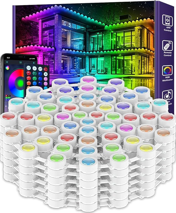LETIANPAI 40FT Permanent Outdoor Lights,RGB Eaves Light with App Control Remote,DIY Scene Modes IP67 Waterproof | Lumora