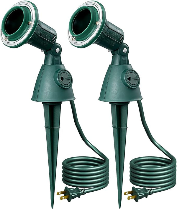 EDISHINE Dusk to Dawn 120V Outdoor Spotlight, Waterproof LED Outdoor Flood Stake Lights, E26 Base, Max 150W PAR38 | Lumora