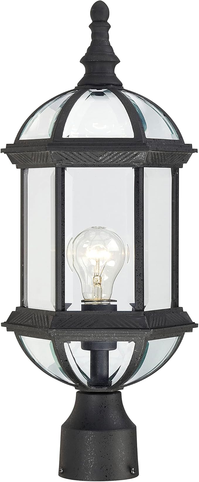 Nuvo Lighting 60/4976 Traditional One Light Post Mount from Boxwood collection in Black finish - Outdoor Path Light | Lumora