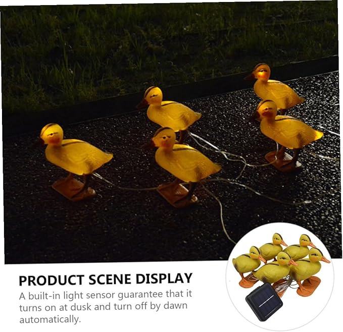 YARNOW Solar LED Yellow Duck Path Lights 5pcs Outdoor Garden Lawn Solar Stake Lamps Waterproof Decorative Landscape Lighting for Patio Yard