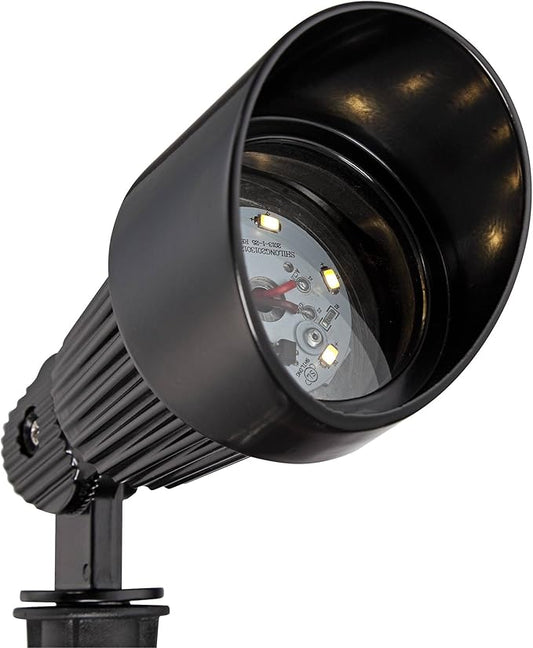 John Timberland Hooded 7 1/2" High Traditional 2 Pack of Outdoor Landscape Spotlights Porch House Exterior Outside LED Bulb Weatherproof Black Aluminum Front Door Patio Garage Home Deck Garden