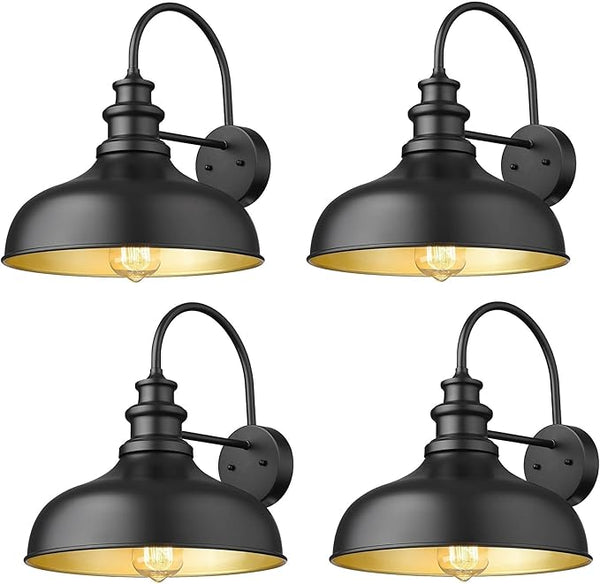 Bestshared Outdoor Barn Lights,4 Pack Outdoor Wall Sconce,Weather Resistant Farmhouse Porch Wall Mount Light | Lumora