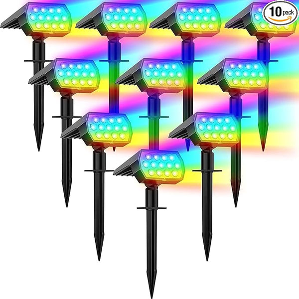 WELALO Solar Color Changing Spot Lights Outdoor, Waterproof Solar Halloween Lights, 7 Modes Multicolor RGB | Lumora