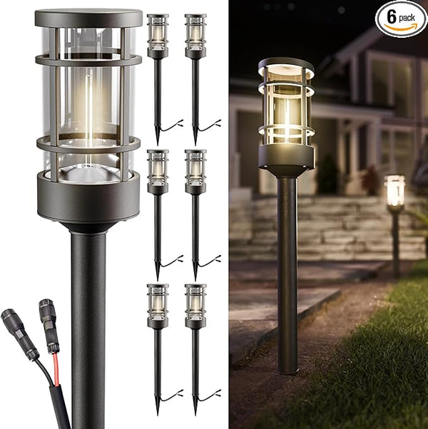 Sunco 6 Pack Low Voltage Garden Pathway Lights, LED Landscape Pathway Lighting, 1.5W, 50 LM, 3000K Warm White, Wet | Lumora