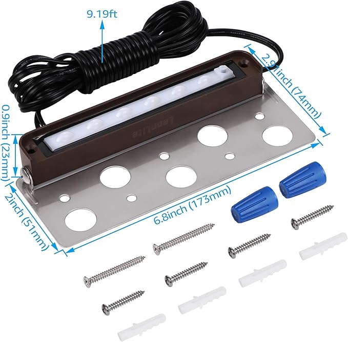 LEONLITE 7 Inch 3W RGB LED Hardscape Lighting, Retaining Wall Lights Color Changing, LED Landscape Lights, 12V-24V AC/DC, Swivel Hardscape Paver Light, Low Voltage Step Lights, ETL Listed, Pack of 4