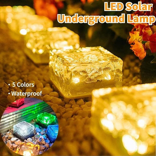 Solar Lights, Brick Lights, Outdoor Waterproof, Recessed, for Garden, Sidewalk, Path, Yard Decoration, Landscape Lighting, 2 Pack (Colored Light (4.72 inches))