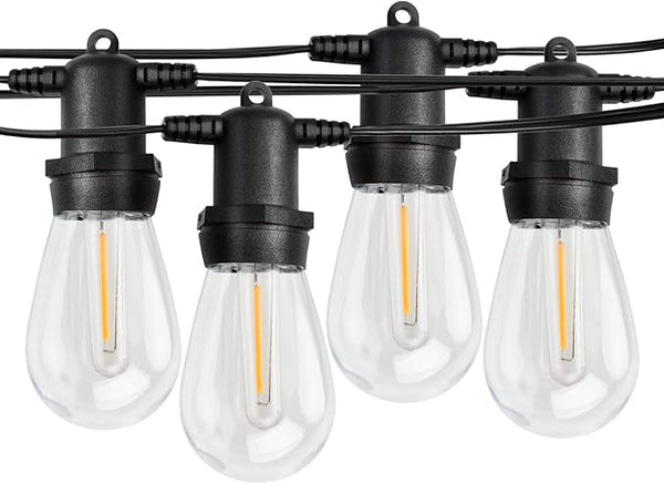 LED Outdoor String Lights 100FT Patio Lights with 33 Shatterproof S14 Vintage Edison Bulbs, Outside Hanging Light | Lumora