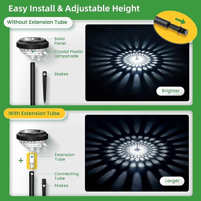 KVM Solar Lights Outdoor Waterproof, 6 Pack Bright Solar Pathway Lights, Multicolor & Warm White LED,Outdoor Solar | Lumora