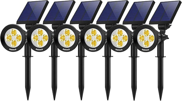 Nekteck Solar Lights, 2-in-1 Solar Spot Lights Outdoor, Waterproof Solar Powered Landscape Spotlights, Bright and | Lumora