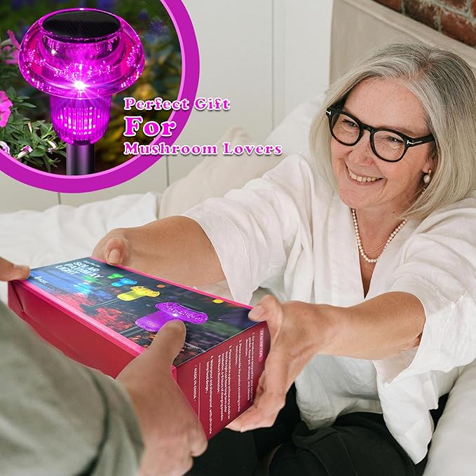 Solar Pathway Lights Outdoor 12 Packs, LED Driveway Light Solar Powered, Garden Decor, Mushroom SolarLights Outdoor Waterproof for Outside Yard, Sidewalk, Lawn, Patio, Landscape, Easter, Christmas