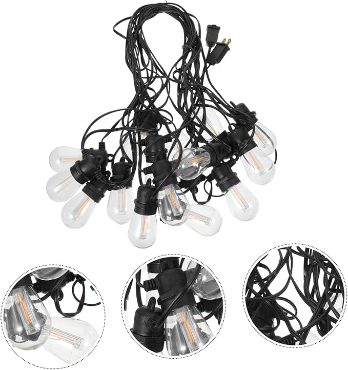 NOLITOY 15m Outdoor Led String Lights Decorative Lamp for Parties Camping and Garden Warm Bulbs Us for Festive Occasions