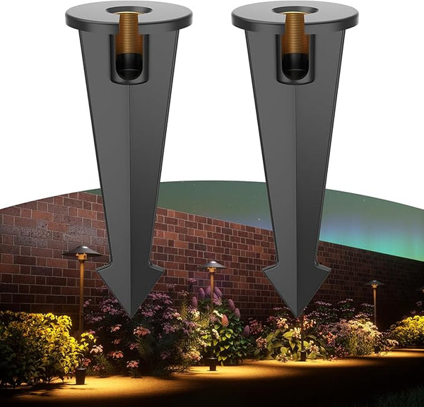 Inground Light Stakes, 1/2 NPT Female Thread, 9.5" Sturdy Plastic Stake with Brass Thread, Garden Yard Replacement | Lumora