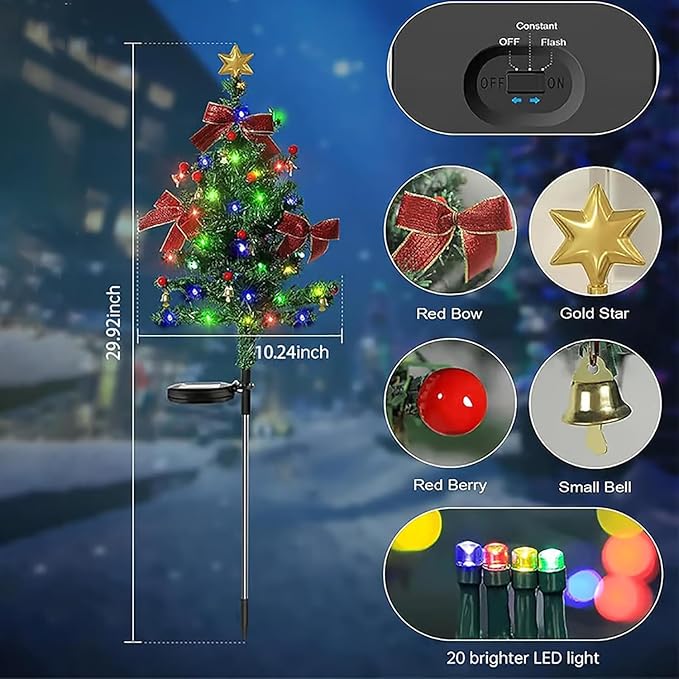 Solar Christmas Tree Lights Holiday Decorations, Outdoor Courtyards, Gardens, Lawns, Small Path Lights, Atmosphere | Lumora