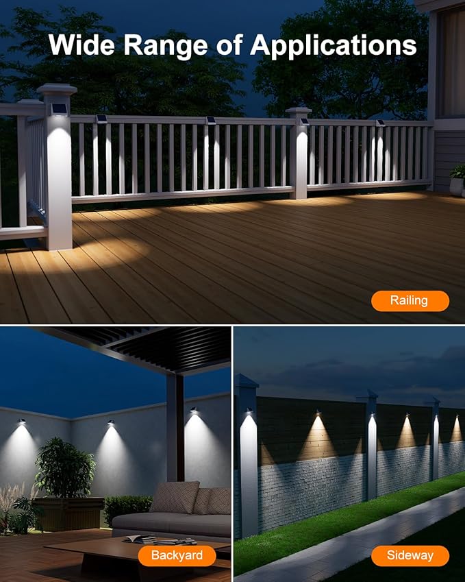 Solar Fence Light (12, Cool White)