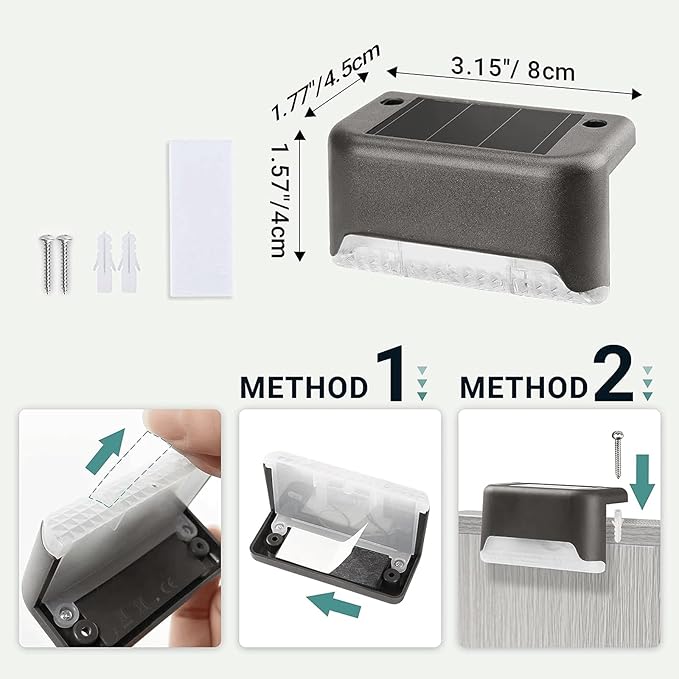 Solar Deck Lights Outdoor 18 Pack, Outdoor Lights Waterproof Led Lights for Outdoor Stairs,Yard, Fence, Patio(Warm White)