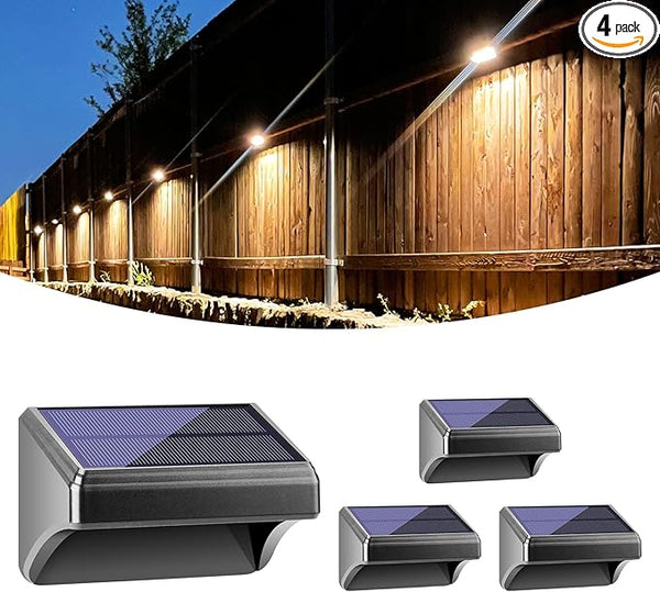 Bridika Solar Fence Lights Warm White & White, Solar Outdoor Wall Lights, Fence Solar Lights Outdoor Waterproof for | Lumora