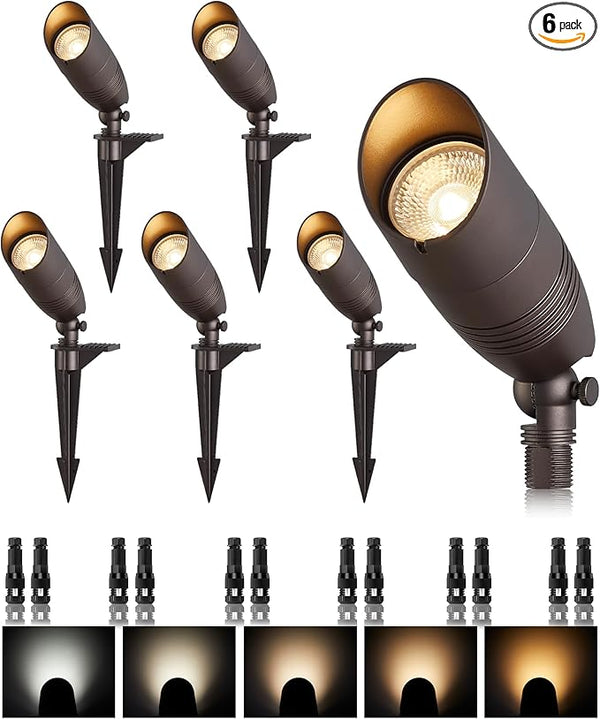 Low Voltage Landscape Spotlights, 12V 5CCT Tree Spotlights, 7W LED Spotlights Outdoor with Connectors, IP65 | Lumora