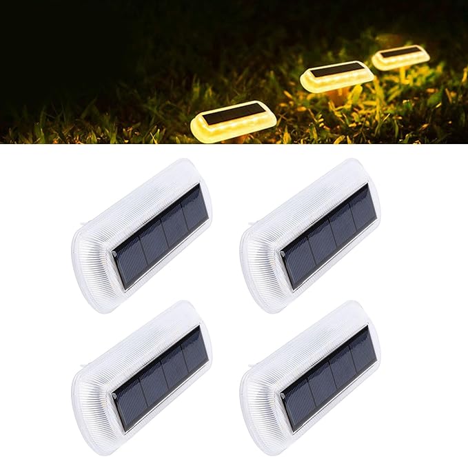 4 Pack Solar Ground Lights, IP65 Weatherproof, 3000K Warm White LED, Outdoor Solar Pathway Lights for Garden Lawn | Lumora