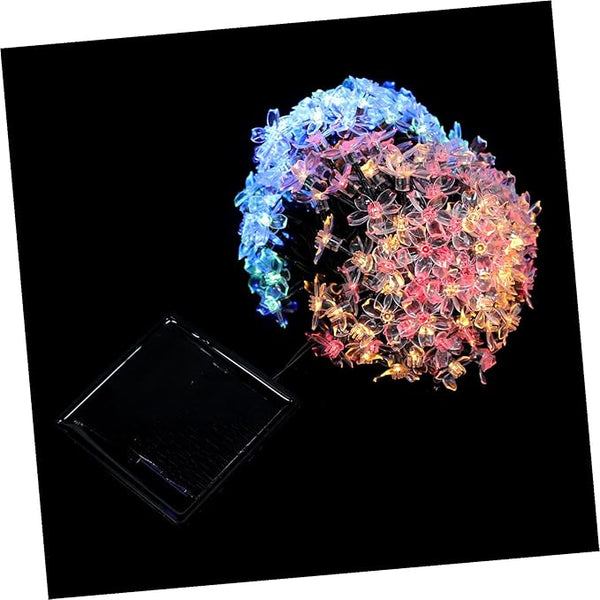 Solar Cherry Blossom String Lights LED Outdoor Garden Flower Shape Solar-Powered Decorative Patio String Lamp with | Lumora