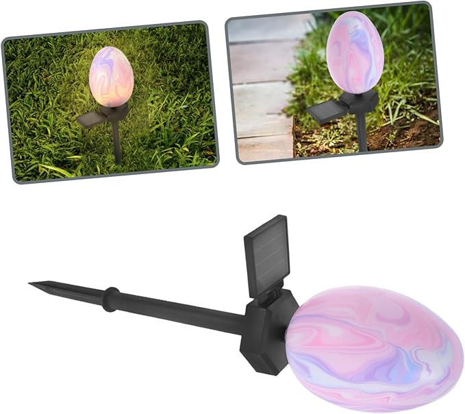 Toyvian Solar Easter Stake Lights Led Garden Decor for Outdoor Patios Yards and Pathways Design for Festive Decoration