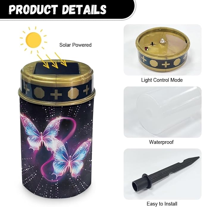 Butterfly Cemetery Solar Light Waterproof Solar Garden Light Book Light Decorative Solar Ligths Outdoor for Yard Path Walkway
