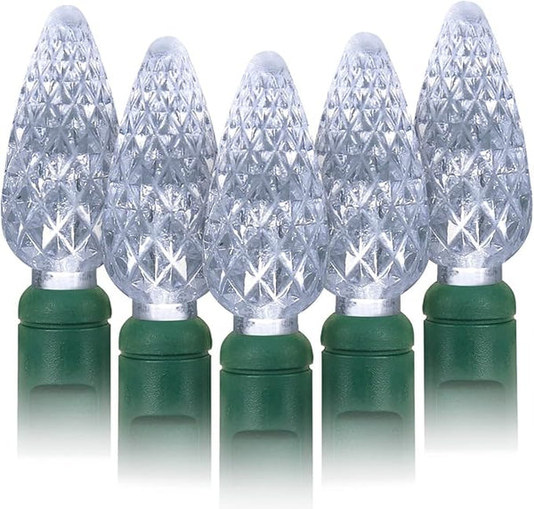 70 Counts C6 Cool White Christmas Lights - 35.5ft Christmas Lights Outdoor, White Christmas Lights Commercial Grade | Lumora