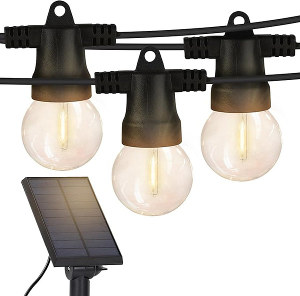 Brightech Ambience Pro Solar Powered Outdoor String Lights - 27 Ft Commercial Grade Waterproof Patio Lights with | Lumora