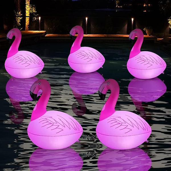 Flamingo Floating Pool Lights, Waterproof Inflatable Solar Pool Lights for Swimming Pool, Outdoor LED Glow Floating | Lumora