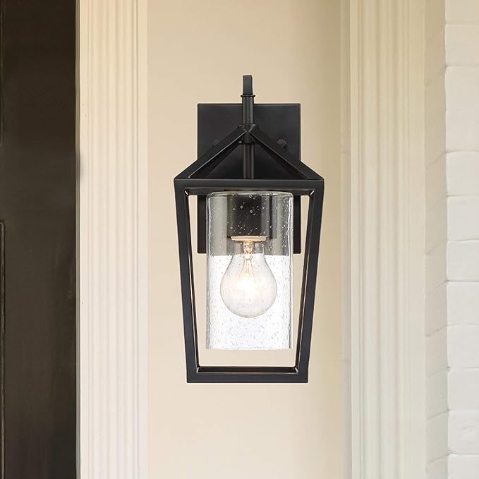 NUVO 60/6591 Hopewell Lighting Fixture, 1Lt Small Lantern, Matte Black - Outdoor Wall Light | Lumora