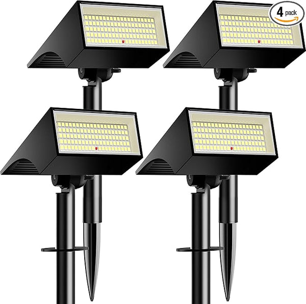 Koicaxy Solar Lights Outdoor Waterproof 4 Pack IP65, 100 LEDs 4 Light Modes, Higher Charging Efficiency, Auto | Lumora