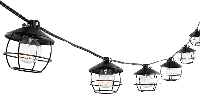 SAFAVIEH Lighting Collection Agitha Black 10-Foot LED Outdoor String Lights