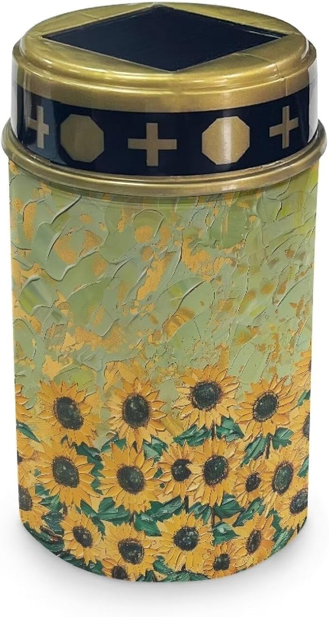 Sunflower Oil Painting Outdoor Solar Lights Waterproof and Dustproof Cemetery Decorative Lights Fashion Garden Solar Lights Suitable for Prayer Ritual Religion Activity