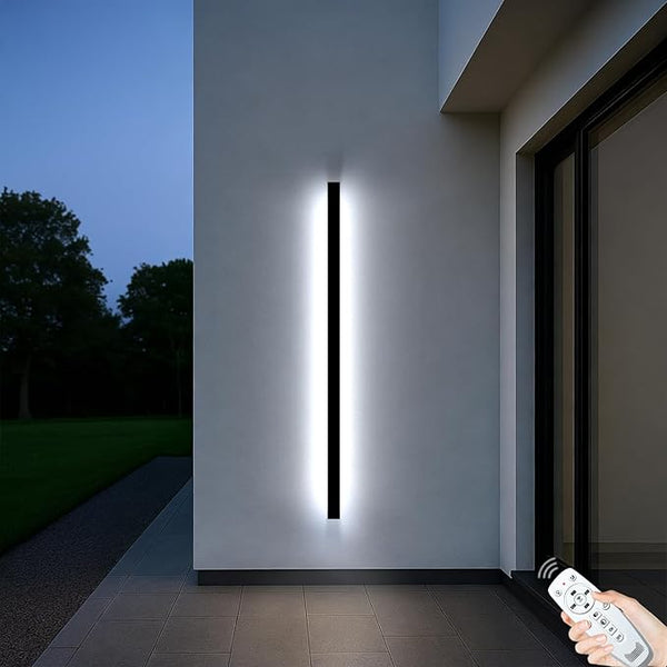 Modern Outdoor Wall Lights, 92.5In Long Black Long Outdoor Wall Sconce Light, 3CCT Dimmable Waterproof Wall Mounted | Lumora