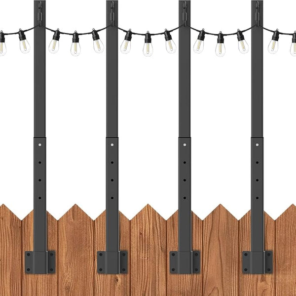 AILBTON 4 Pack 2.8Ft String Light Poles,Light Poles for Outside String Lights,Outdoor Light Poles with Fence | Lumora