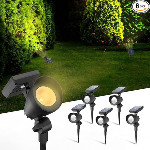 Solar Lights Outdoor, Solar Spot Lights Outdoor, 6 Pack IP44 Waterproof Solar Spotlights, Auto On/Off Solar Powered | Lumora