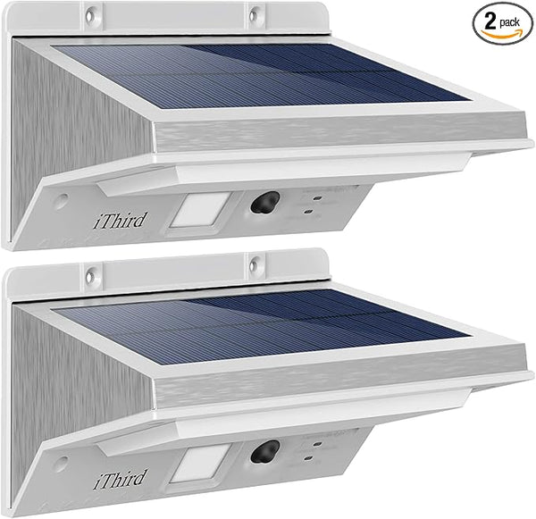 iThird Solar Powered Outdoor Lights, Solar Lights Outdoor Motion Sensor Stainless Steel Solar Security Lights for | Lumora