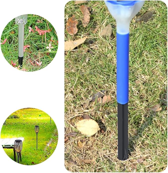 XiXiYang 5 Pcs Plastic Ground Spikes Solar Torch Lights Ground Stakes Landscape Light Holder for Garden Lights Pathway Lights Pathway Markers Outdoor Lighting Accessories