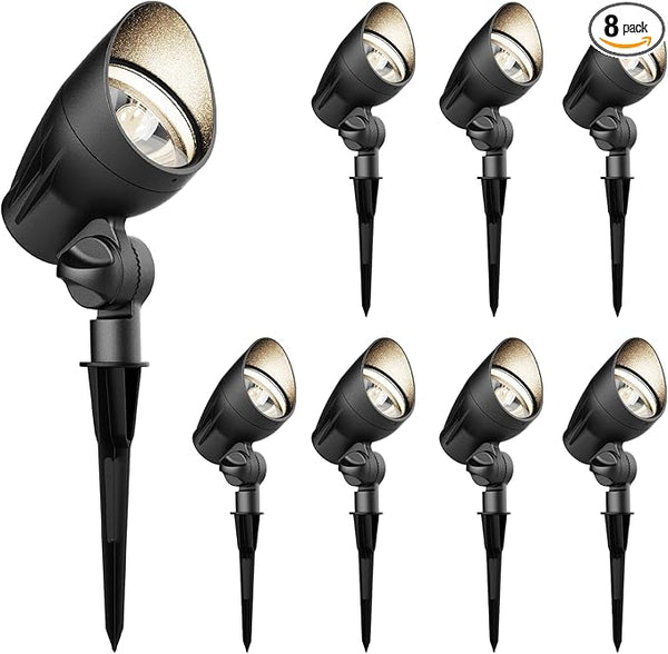 GOODSMANN Low Voltage Landscape Spotlights 5W LED 8PK Outdoor Floodlights 2700K Warm White Replaceable MR16 LED | Lumora