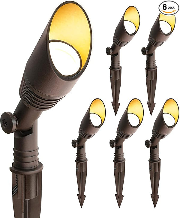 GKOLED 6 Pack Low Voltage Landscape Spot Light, 12V LED Outdoor Spotlight, Mini Size Waterproof Directional Up | Lumora