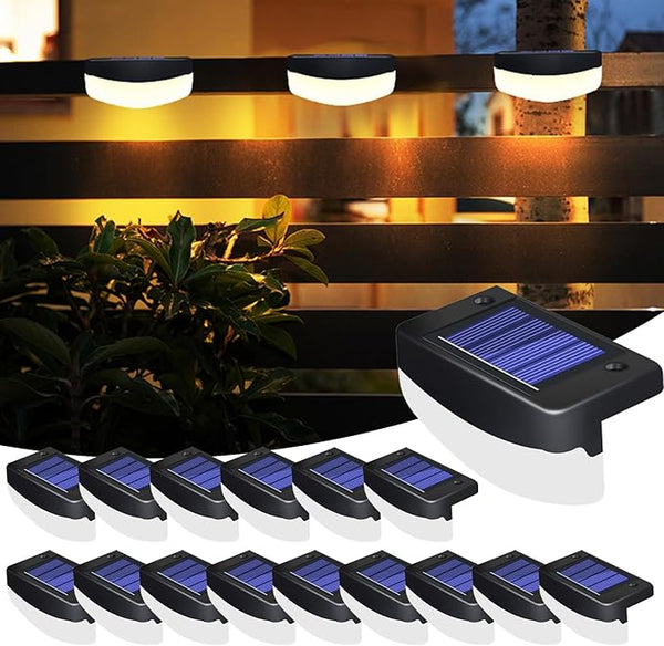 LED Solar Step Lights, 16 Pack Solar Deck Lights Outdoor IP65 Waterproof Pool Side Lighting Decor for Stairs Fence | Lumora