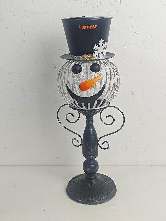 Christmas Snowman Outdoor Lantern, Solar Lantern Waterproof Landscape Path Lights for Garden, Patio, Xmas Holiday Party Decor